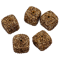 Rhinestone Clay Pave Beads,  Square, 15-16x15-16x15-16mm Approx 2mm 