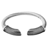 нержавеющая сталь браслет-манжеты, Мужский & чернеют 7mm, внутренний диаметр:Приблизительно продается PC