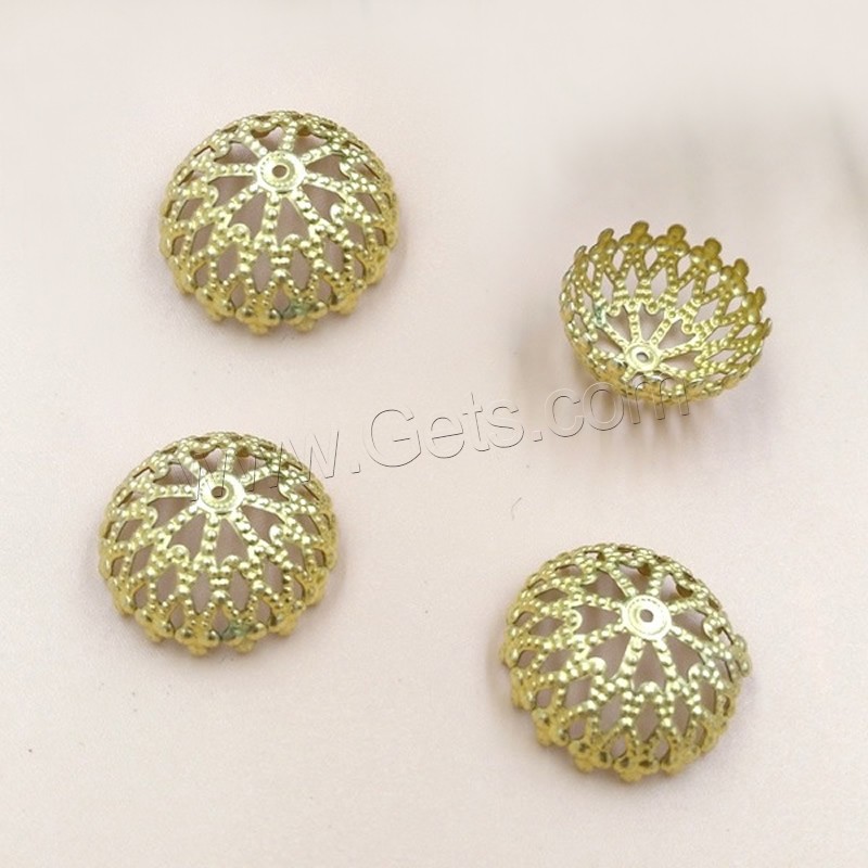 Brass Bead Cap, Flower, plated, different size for choice, more colors for choice, nickel, lead & cadmium free, Hole:Approx 1.5mm, 100PCs/Bag, Sold By Bag