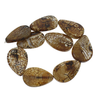 Leopard Print Agate Beads, Teardrop Approx 1.5mm Inch 