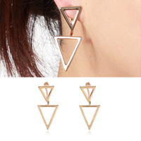 Zinc Alloy Split Earring, stainless steel post pin, Triangle, plated, detachable & for woman lead & cadmium free, 10-20mm 