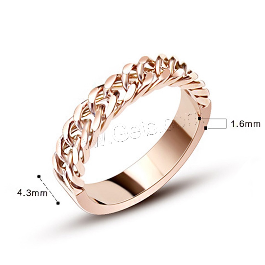 Unisex Finger Ring, 316L Stainless Steel, Donut, rose gold color plated, different size for choice, 4.3x1.6mm, Sold By PC