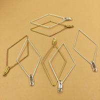 Brass Earring Drop Component, Rhombus, plated nickel, lead & cadmium free Approx 1mm 