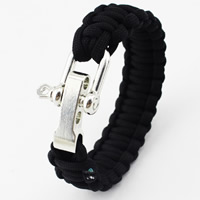 bracelet de suivie, corde en nylon, Alliage de zinc manille axe à vis, unisexe, plus de couleurs à choisir, 25mm Environ 8.5 pouce, Vendu par brin