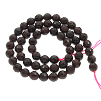Natural Garnet Beads, Round & faceted Approx 0.5mm Approx 15.5 Inch 