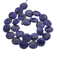 Perles de pierre lasurite naturelles, Lapis lazuli, Plat rond Environ 1mm Environ 15.7 pouce, Vendu par brin