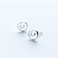 Sterling Silver Stud Earring, argent sterling 925, hélice, pour femme, 6mm, Vendu par paire