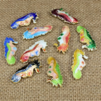 Cloisonne Hollow Beads, Seahorse, handmade Approx 1.5mm 