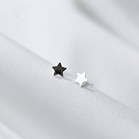 Sterling Silver Stud Earring, argent sterling 925, étoile, pour femme, 5mm, Vendu par paire