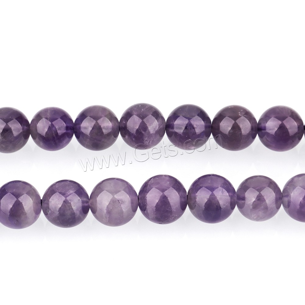 Amethyst Beads, Round, February Birthstone & natural & different size for choice, Hole:Approx 0.5mm, Length:Approx 15 Inch, Sold By Strand