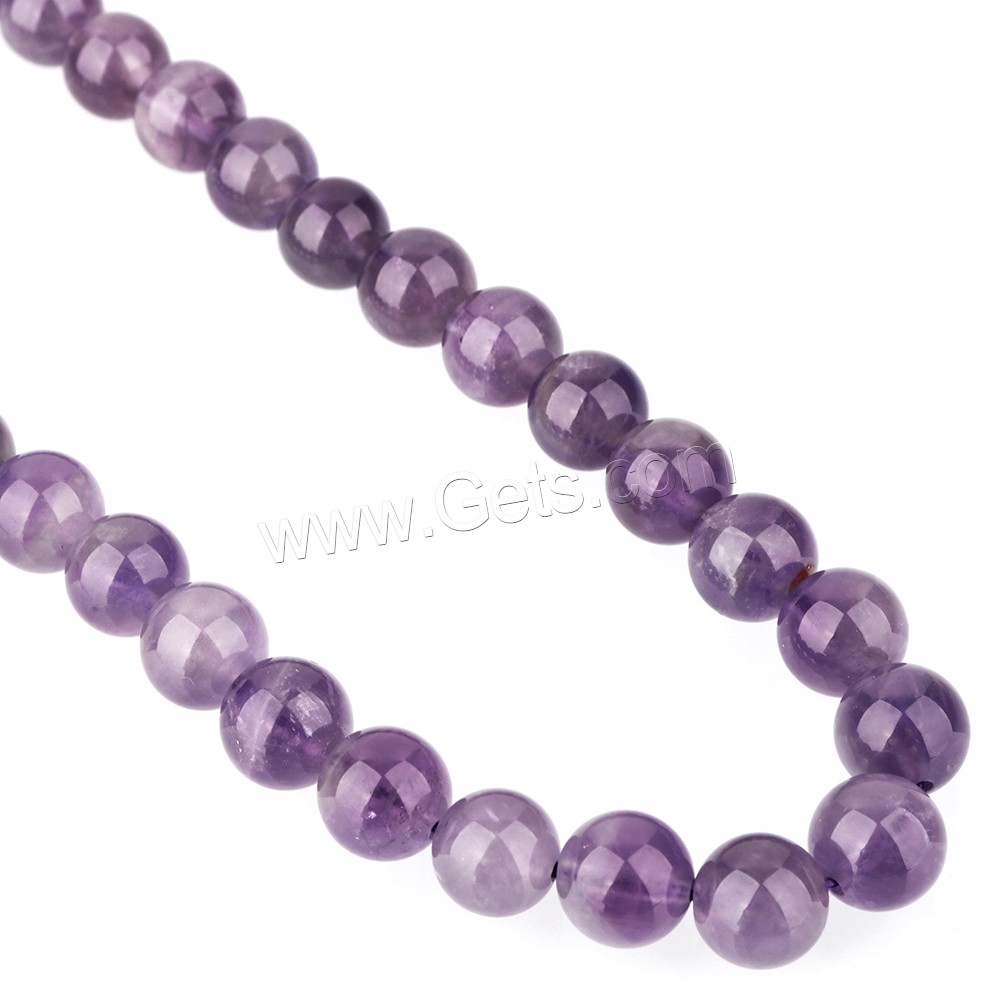 Amethyst Beads, Round, February Birthstone & natural & different size for choice, Hole:Approx 0.5mm, Length:Approx 15 Inch, Sold By Strand
