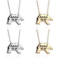Zinc Alloy Necklace, with 2inch extender chain, Panda, plated, Unisex & oval chain & with letter pattern Approx 17.7 Inch 