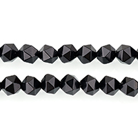 Natural Black Agate Beads & faceted Approx 1.3mm Approx 15 Inch 