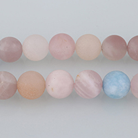 Morganit Perlen, rund, natürliche & verschiedene Größen vorhanden & satiniert, Bohrung:ca. 1.2mm, Länge:ca. 15 ZollInch, verkauft von Strang