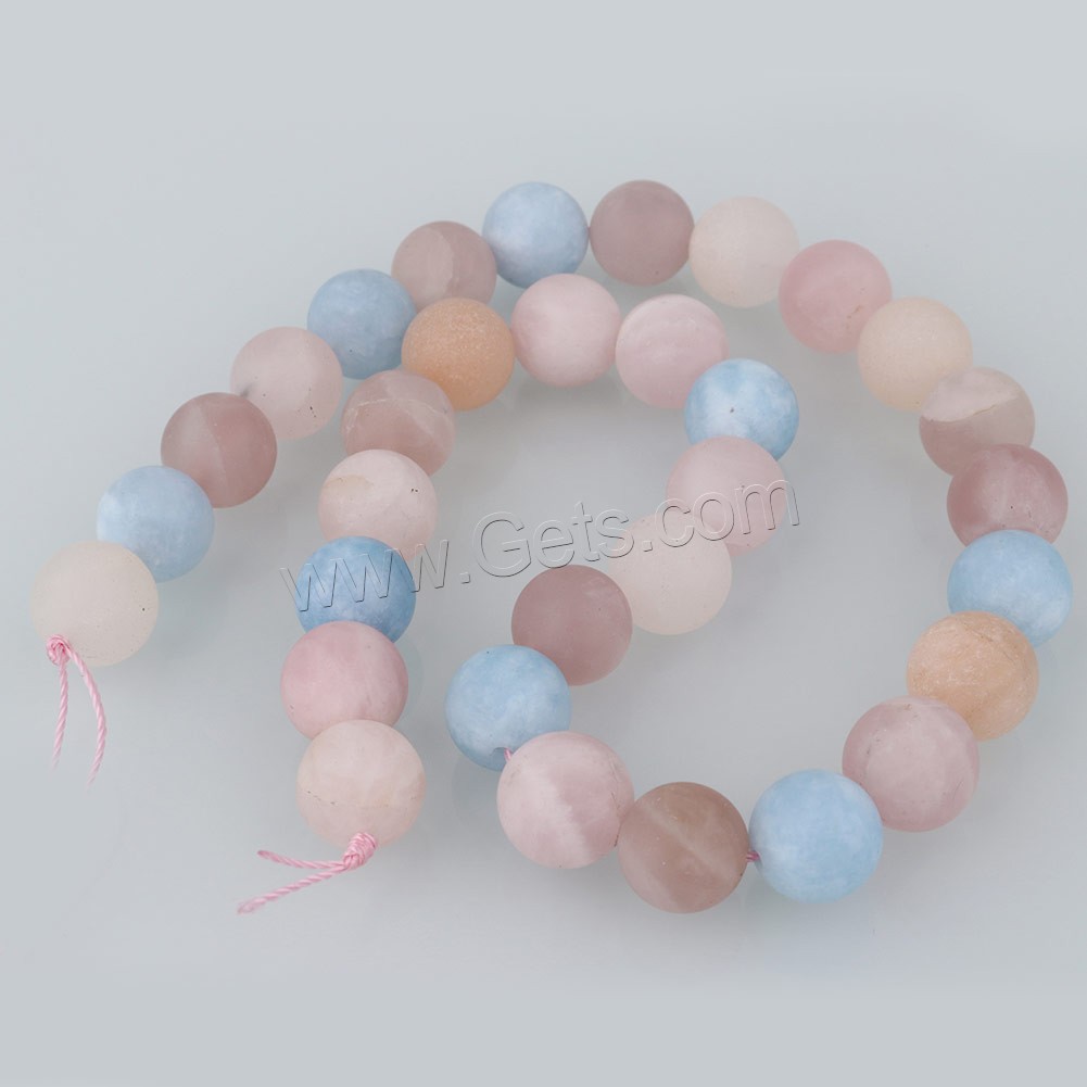 Morganite Beads, Round, natural & different size for choice & frosted, Hole:Approx 1.2mm, Length:Approx 15 Inch, Sold By Strand