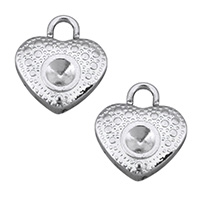 Stainless Steel Pendant Setting, Heart, original color Approx Inner Approx 3.5mm 