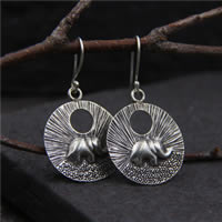 Thailand Sterling Silver Drop Earring, Elephant, for woman, 26mm 