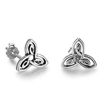 Thailand Sterling Silver Stud Earring, Leaf, for woman, 8mm 