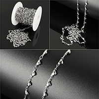 Stainless Steel Chain Jewelry, with plastic spool, original color 
