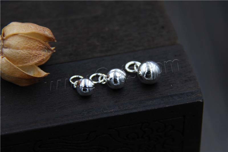 Sterling Silver Jingle Bell for Christmas Decoration, 925 Sterling Silver, different size for choice, Hole:Approx 2-3mm, Sold By PC