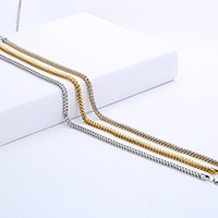 Mode Edelstahl Halskette Kette, plattiert, Kandare Kette & für den Menschen, keine, 3mm, Länge:ca. 21.6 ZollInch, verkauft von Strang