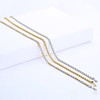Stainless Steel Chain Necklace, plated, box chain & for man 4mm Approx 21.6 Inch 
