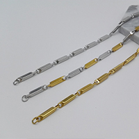 Halskette, Edelstahl, plattiert, Bar-Kette & für den Menschen, keine, 4mm, Länge:ca. 21.6 ZollInch, verkauft von Strang