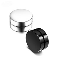 Magnetic Earring, Titanium Steel, Flat Round, plated & for man 