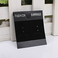 plastique PVC Carte boucle d’oreille, avec velours de coton, rectangle, avec le motif de lettre Vendu par PC