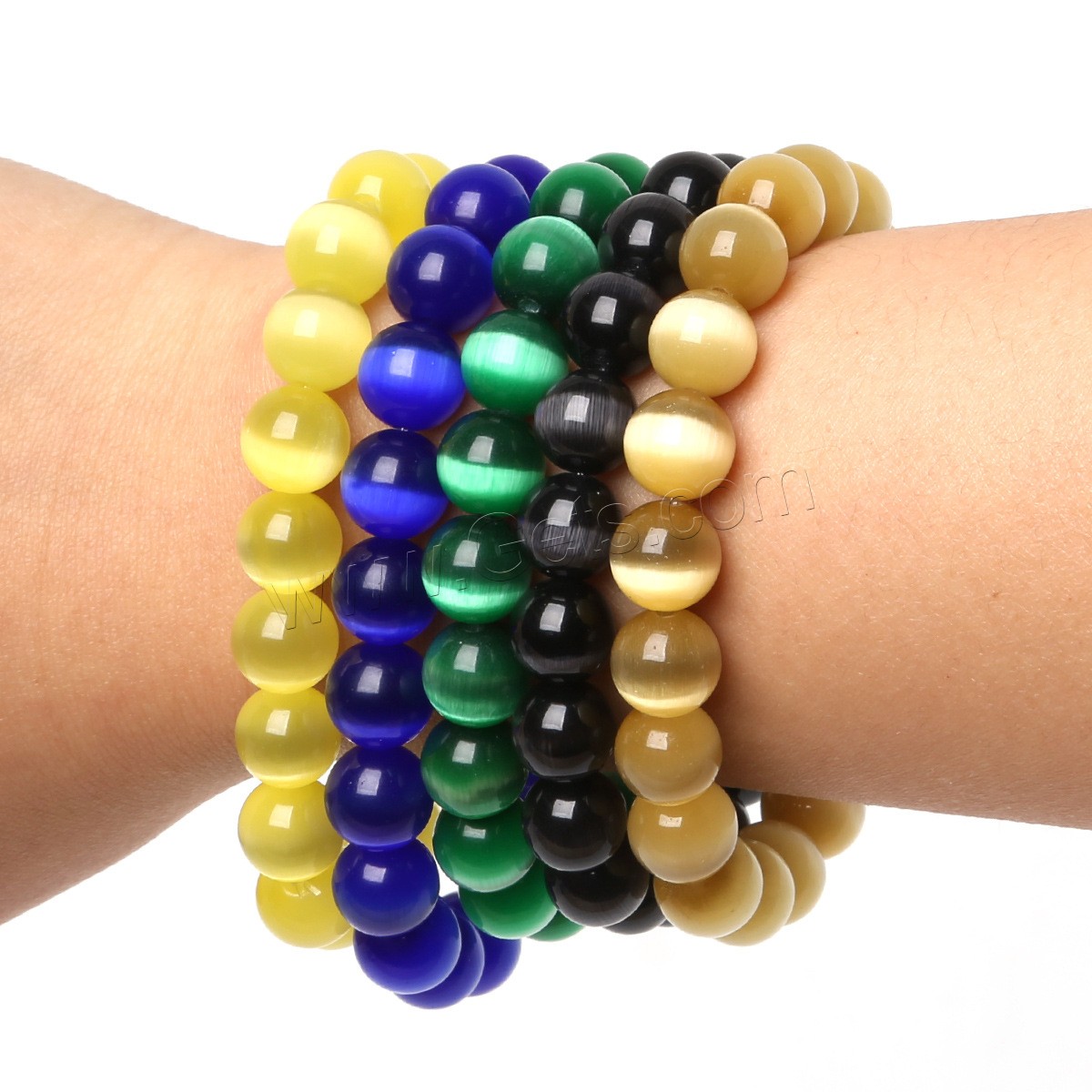 Cats Eye Bracelets, elastic & Unisex & different size for choice, more colors for choice, Length:Approx 7.5 Inch, Sold By Strand