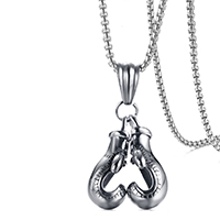 Men Sweater Chain Necklace, Stainless Steel, Boxing Glove, plated, box chain & for man 3mm Approx 23.6 Inch 