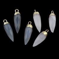 Gemstone ювелирные изделия Кулон, Полудрагоценный камень, с цинковый сплав, различные материалы для выбора & граненый отверстие:Приблизительно 2mm, продается PC[