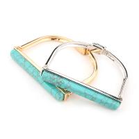 Turquoise Zinc Alloy Bangle, with Synthetic Turquoise, plated, for woman lead & cadmium free, 60mm, Inner Approx 60mm Approx 7 Inch 