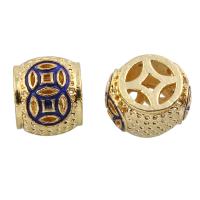 Cloisonne Beads, gold color plated & enamel & hollow, nickel, lead & cadmium free Approx 1, 1.5mm 