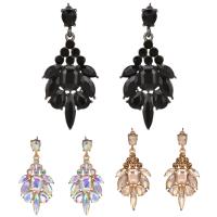 Crystal Drop Earring, Zinc Alloy, with Crystal, stainless steel post pin, plated, for woman & faceted lead & cadmium free 