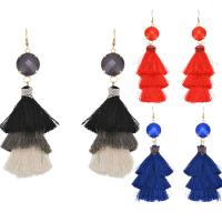 Fashion Tassel Earring, Zinc Alloy, with Nylon Cord & Acrylic, iron earring hook, plated, for woman lead & cadmium free 