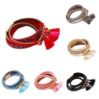Velveteen Bracelet, with Nylon Cord & Zinc Alloy, with 5cm extender chain, gold color plated, for woman 35mm Approx 25.5 Inch 