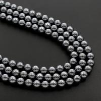 Terahertz-Stein Perle, rund, verschiedene Größen vorhanden, Bohrung:ca. 1mm, Länge:ca. 15.5 ZollInch, verkauft von Strang