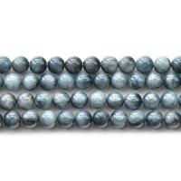 Beizvogelsauge Stein Perle, rund, natürlich, verschiedene Größen vorhanden, Bohrung:ca. 1-2mm, Länge:ca. 15 ZollInch, verkauft von Strang