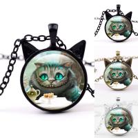 Time Gem Jewelry Necklace, Zinc Alloy, with iron chain & Glass, with 5cm extender chain, Cat, plated, oval chain & for woman & decal lead & cadmium free, 25mm Approx 19.5 Inch 