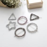 Hair Clip, Zinc Alloy, with Rhinestone, platinum color plated lead & cadmium free, 70mm 