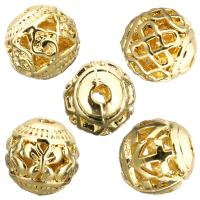 Edelstahl Perlen, Zinklegierung, goldfarben plattiert, verschiedene Stile für Wahl & hohl, 8.5x8x8mm, Bohrung:ca. 1.7mm, verkauft von PC