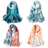 Bufanda de seda, seda real, diferentes patrones para la opción & para mujer, 182x134cm, Vendido por Sarta