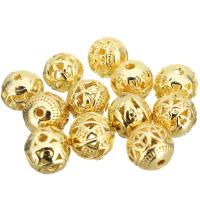 Edelstahl Perlen, Zinklegierung, goldfarben plattiert, verschiedene Stile für Wahl & hohl, 11x10x11mm, Bohrung:ca. 1.9mm, verkauft von PC