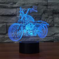 Acrylic Night Light, with ABS Plastic, Motorcycle & with USB interface & with LED light & change color automaticly 
