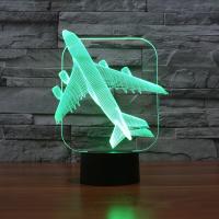 Acrylic Night Light, with ABS Plastic, Airplane & with USB interface & with LED light & change color automaticly 