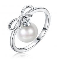 comeon®  Sterling Silver Finger Ring, 925 Sterling Silver, with Shell Pearl & for woman, 8mm 