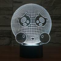 Acrylic Night Light, with ABS Plastic, Smiling Face, with USB interface & with LED light & change color automaticly  