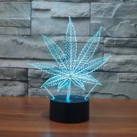Acrylic Night Light, with ABS Plastic, Leaf & with USB interface & with LED light & change color automaticly 