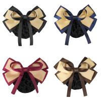 Polyester Hair Jewelry Flower, with Satin Ribbon & Iron & for woman & with ribbon bowknot decoration 